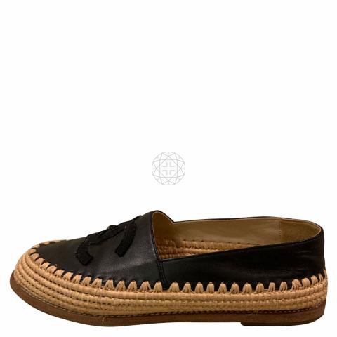 chanel espadrilles black lambskin